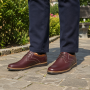 Oferta Marimea 42 Pantofi barbati casual din piele naturala Bordeaux - LGKR30GRENA